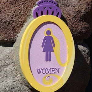 Tangled rest area - restroom sign