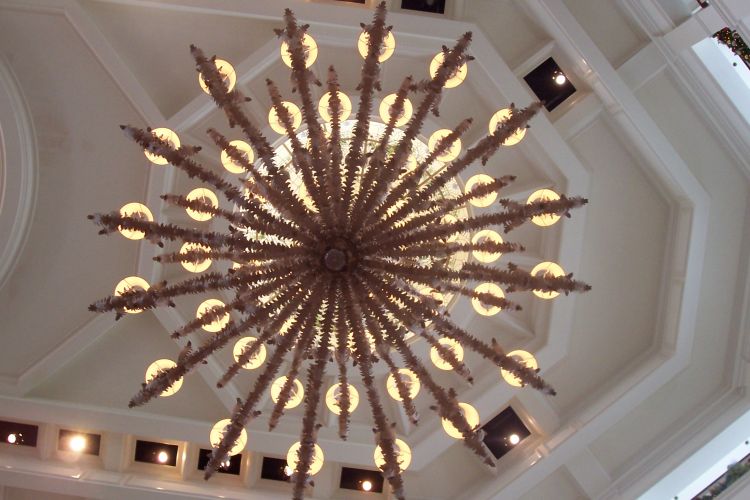 Lobby chandelier.