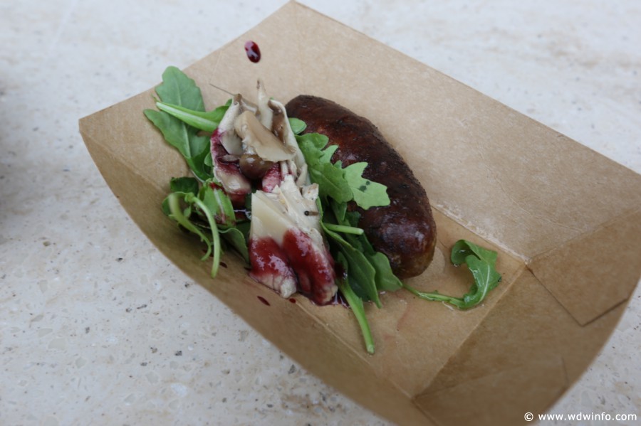 Venison Sausage with Pickled Mushrooms