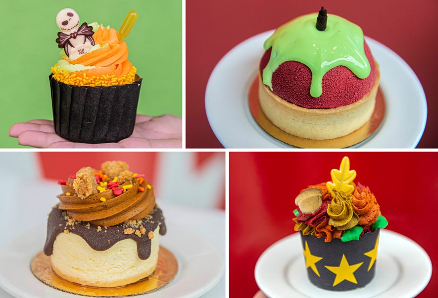 Fall Offerings at Disney’s All-Star Resorts: Jack’s Hallow-Lime Cupcake; Queen’s Poisoned Apple Tart; Pumpkin Pie Cheesecake; Chai Tea Cupcake