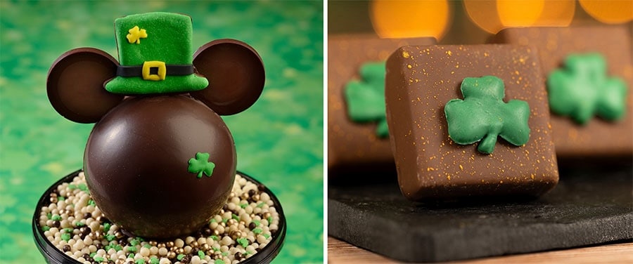 Image of St. Patty’s Mickey Chocolate Piñata and Irish Cream Ganache Square from The Ganachery