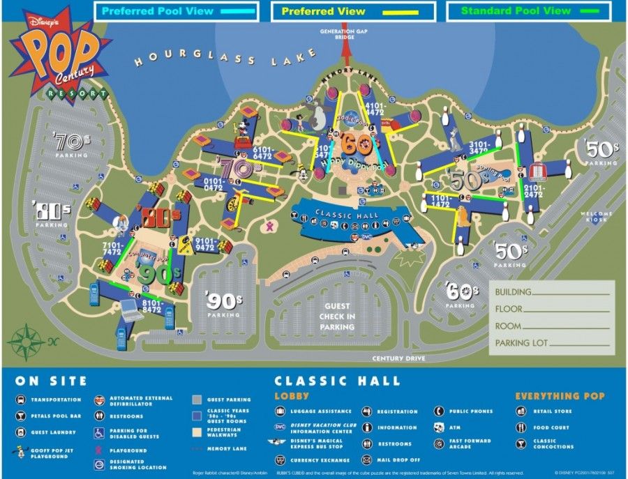 Image result for preferred rooms pop century map